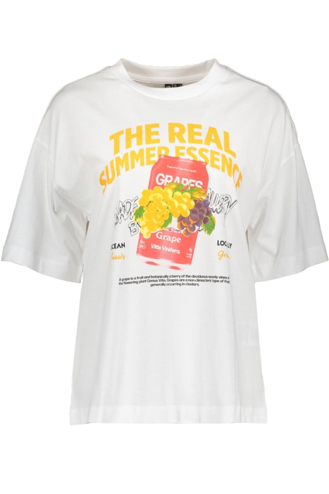 PCCLAUDE SS PRINTED T-SHIRT JRS BC 17159698 Bright White/Summer ess